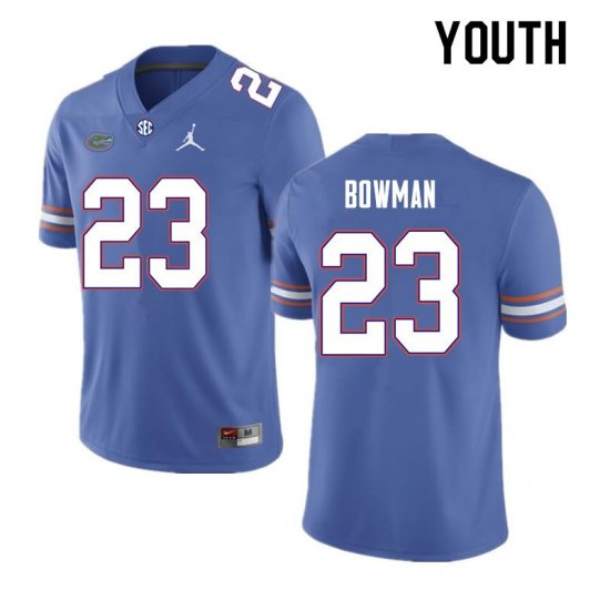 Youth Florida Gators #23 Demarkcus Bowman NCAA Nike Royal Authentic Stitched College Football Jersey YKW7862WW